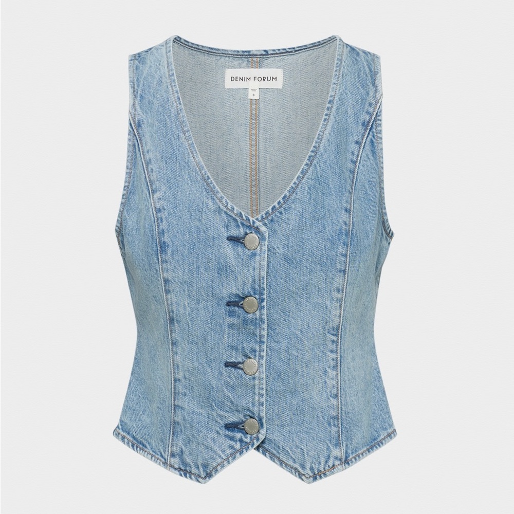 Denim Forum Light Blue Denim Vest